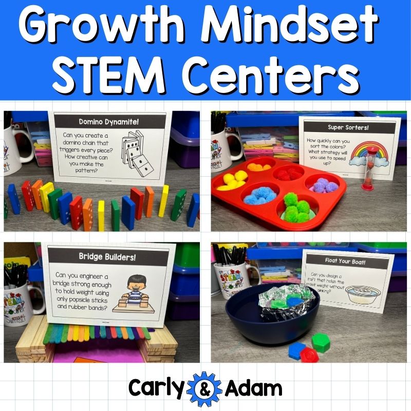 Growth Mindset STEM Centers Minute to Win It Activities