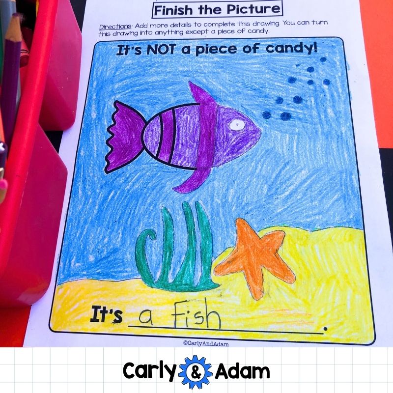 Halloween Creativity Activities Finish the Picture Drawing It's Not a Pumpkin