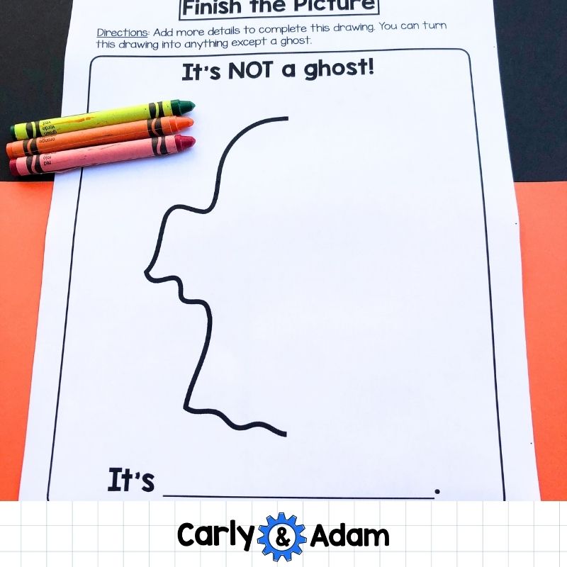 Halloween Creativity Activities Finish the Picture Drawing It's Not a Pumpkin