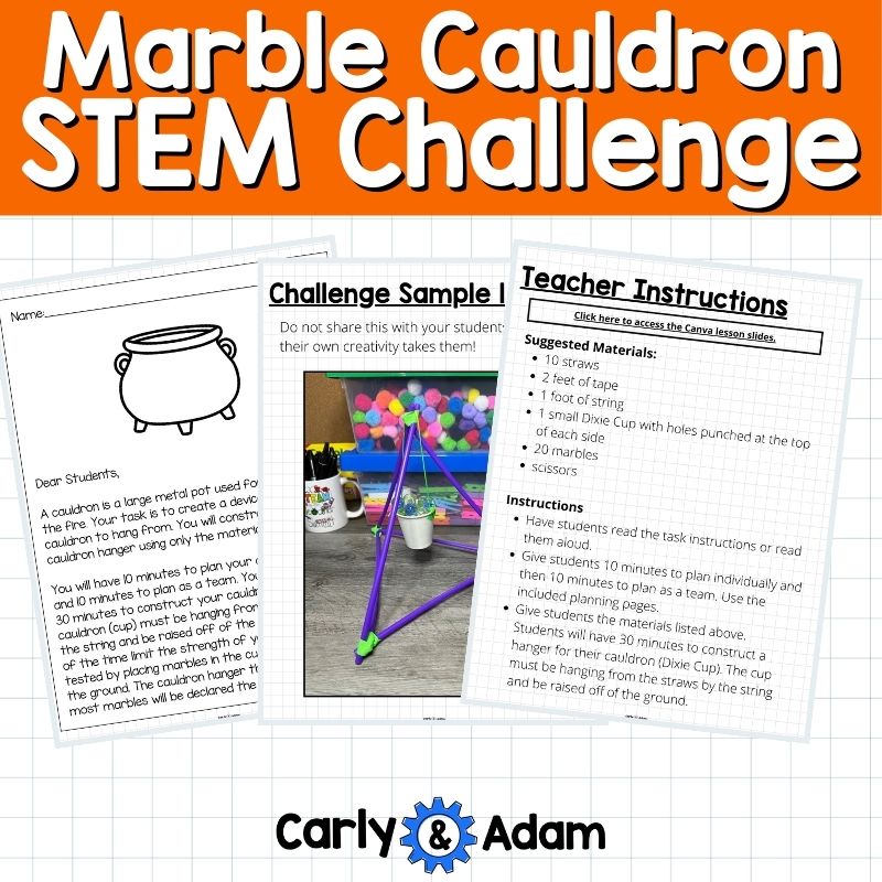 Marble Cauldron Halloween STEM Activity
