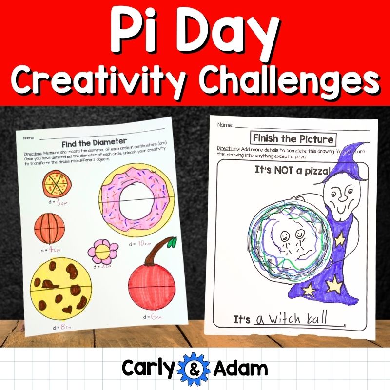 Pi Day Creativity Challenges - Finish the Picture Activities Morning Work