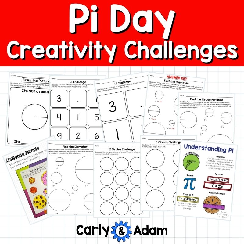 Pi Day Creativity Challenges - Finish the Picture Activities Morning Work