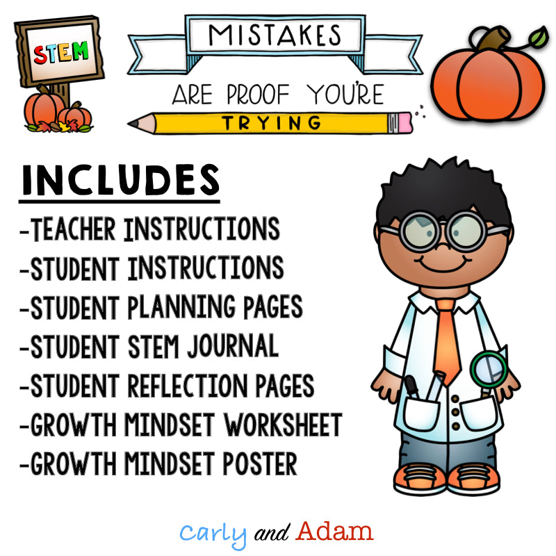 Pumpkin Candy Container Growth Mindset Halloween STEM Activity