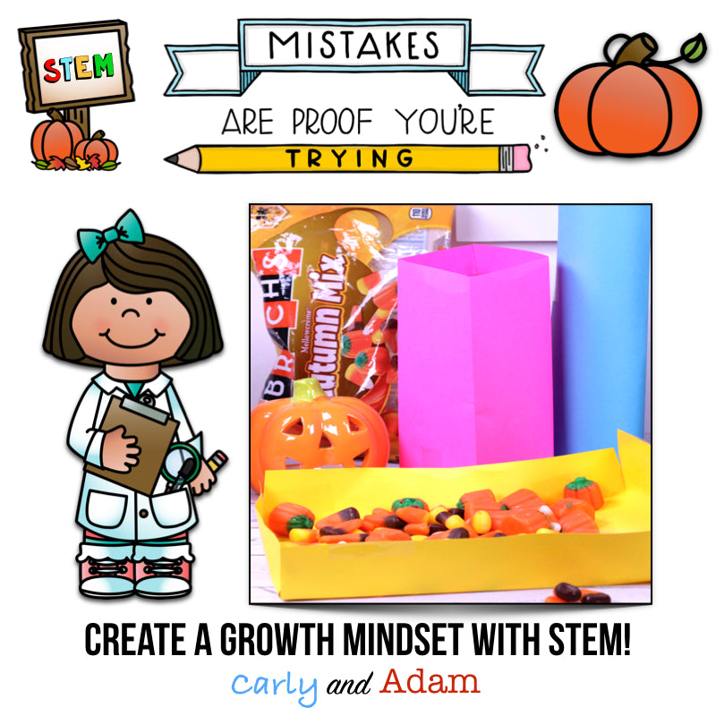 Pumpkin Candy Container Growth Mindset Halloween STEM Activity