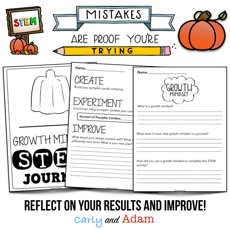 Pumpkin Candy Container Growth Mindset Halloween STEM Activity