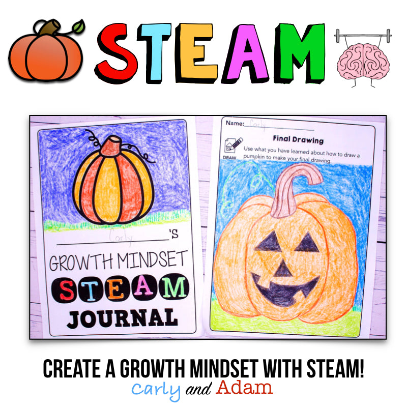 Pumpkin Drawing Growth Mindset Halloween STEAM Activity