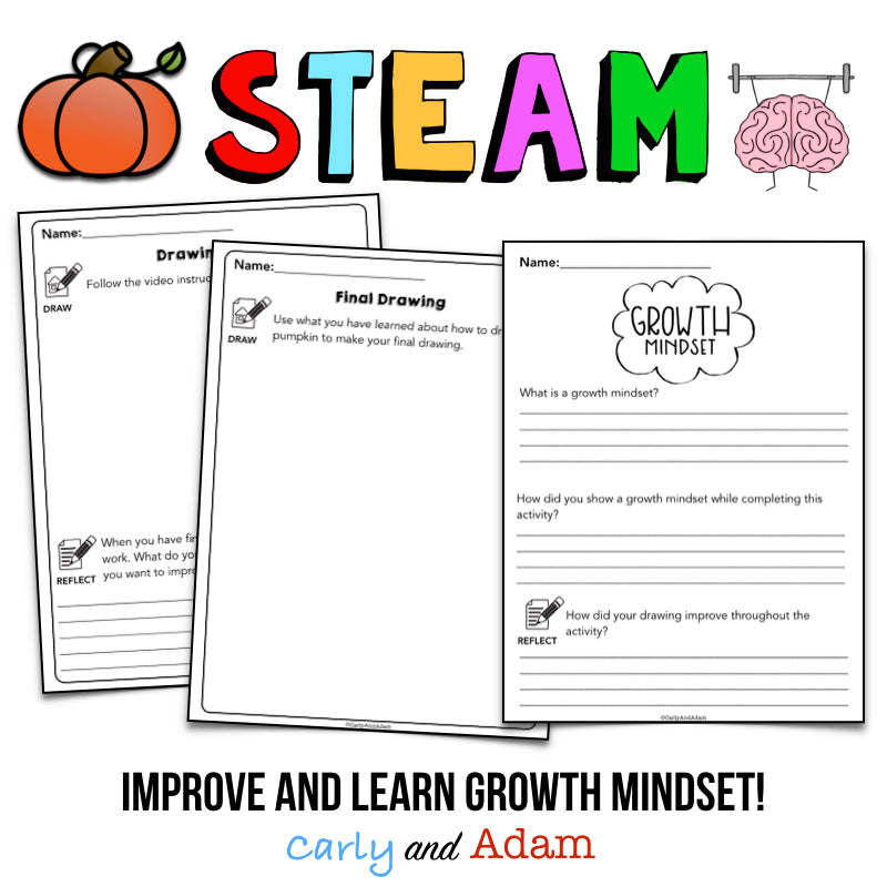 Pumpkin Drawing Growth Mindset Halloween STEAM Activity