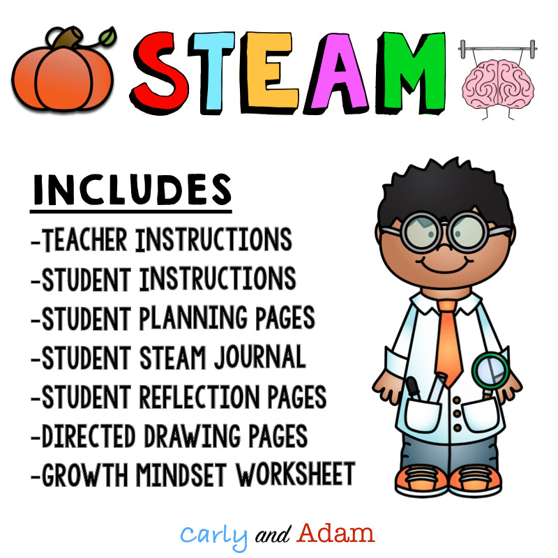 Pumpkin Drawing Growth Mindset Halloween STEAM Activity