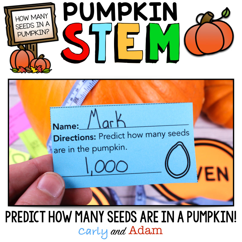How Many Seeds in a Pumpkin STEM Challenge - Pumpkin Investigation Halloween STEM Activity