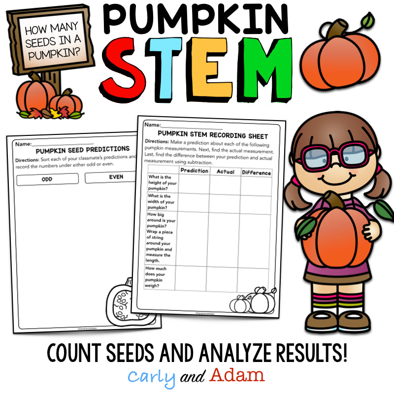 How Many Seeds in a Pumpkin STEM Challenge - Pumpkin Investigation Halloween STEM Activity