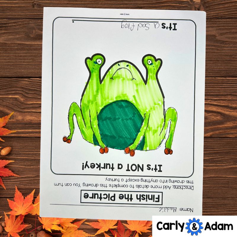 Fall Creativity Challenges Finish the Picture Activities, Brain Breaks, Sub Plans, Morning Work, Leaves, Acorns
