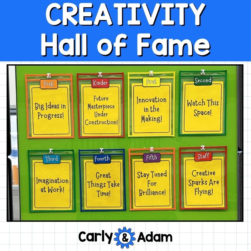 Creativity Hall of Fame - Creativity Challenges Finish the Picture Activities and Bulletin Board Display