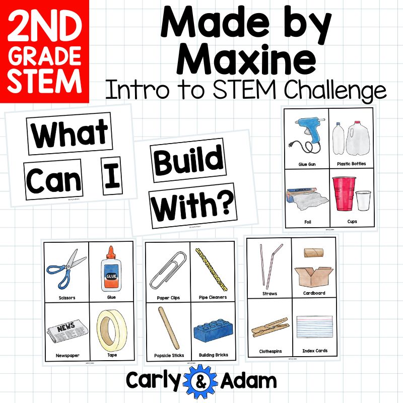 Intro to 2nd Grade STEM Made by Maxine Name Tag Challenge