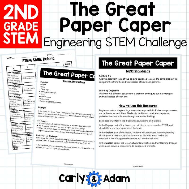 The Great Paper Caper 2nd Grade STEM Challenge