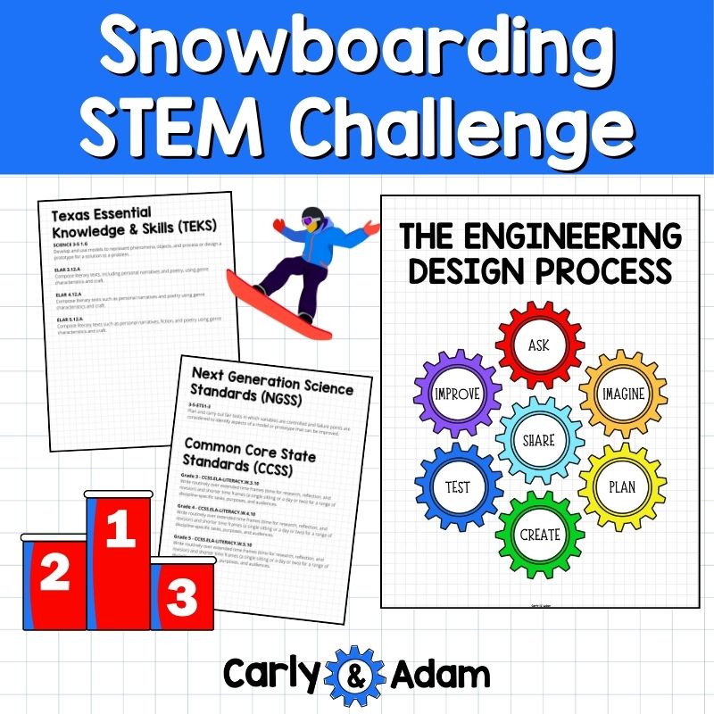 Build a Snowboarder Snowboarding Winter Olympic Games STEM Activity