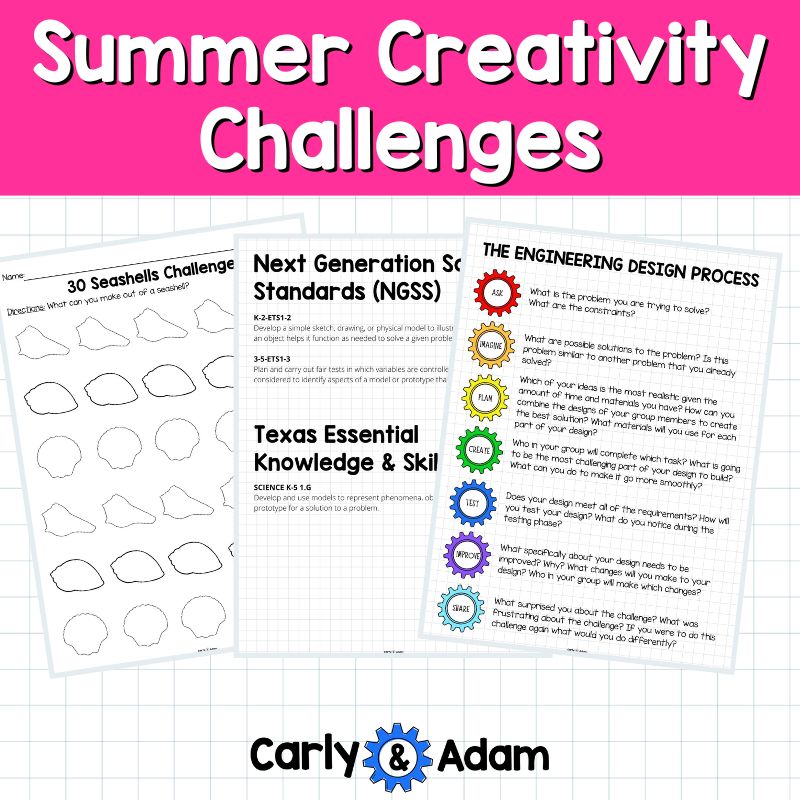 Summer Creativity Challenges, Finish the Picture Activities, Brain Breaks, Sub Plans, Summer Packet, Morning Work