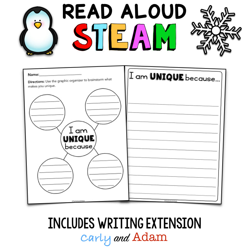 Tacky the Penguin Disguise Winter READ ALOUD STEAM™Activity Directed Drawing