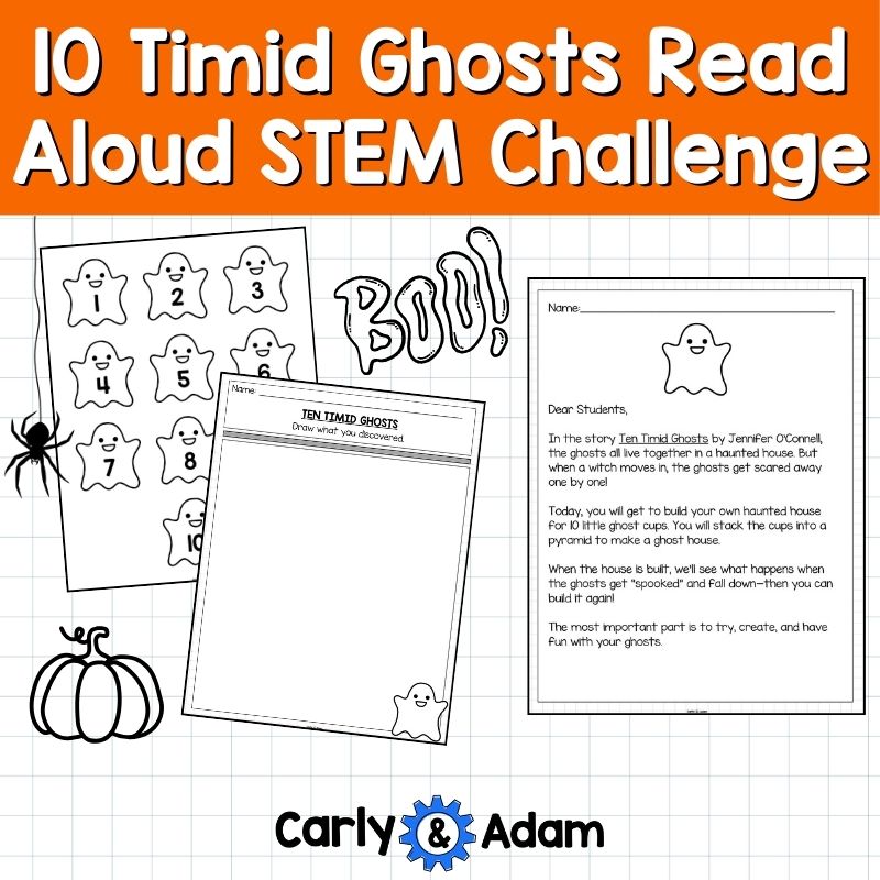 Ten Timid Ghosts Pre-K Halloween Counting STEM Activity