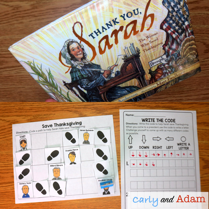 Thank You Sarah Thanksgiving Unplugged Coding Activity