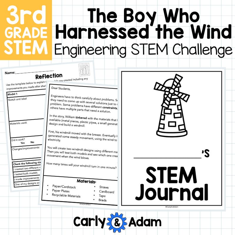 Boy Who Harnessed the Wind 3rd Grade Engineering STEM Activity