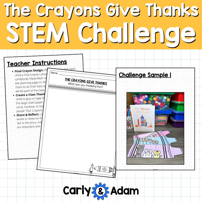 The Crayons Give Thanks Thanksgiving STEM Activity