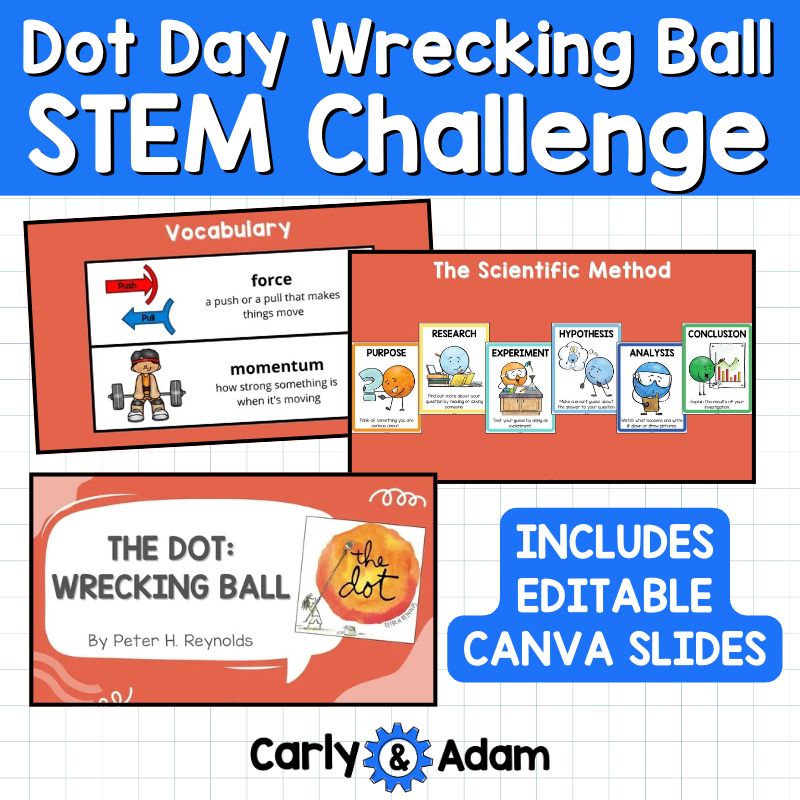 4th Grade Dot Day STEM Wrecking Ball The Dot by Peter Reynolds Activity