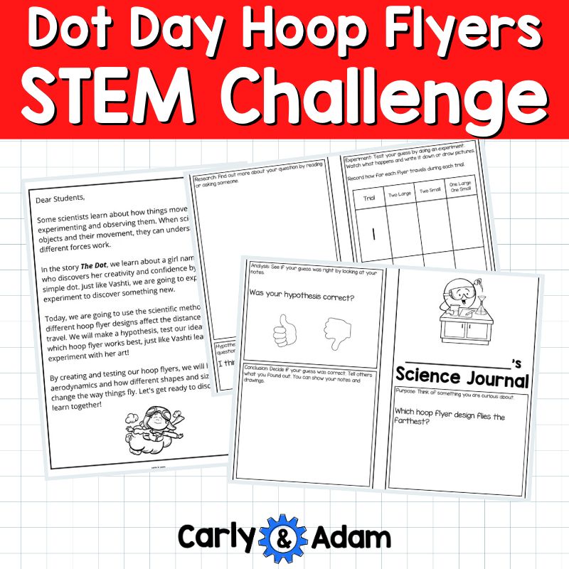 2nd Grade Dot Day STEM Hoop Flyers The Dot by Peter Reynolds Activity
