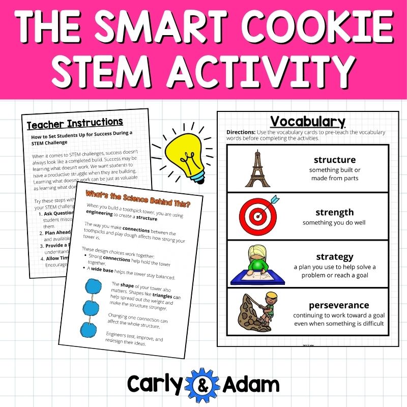 The Smart Cookie Book Activity Marshmallow Toothpick Tower STEM Challenge