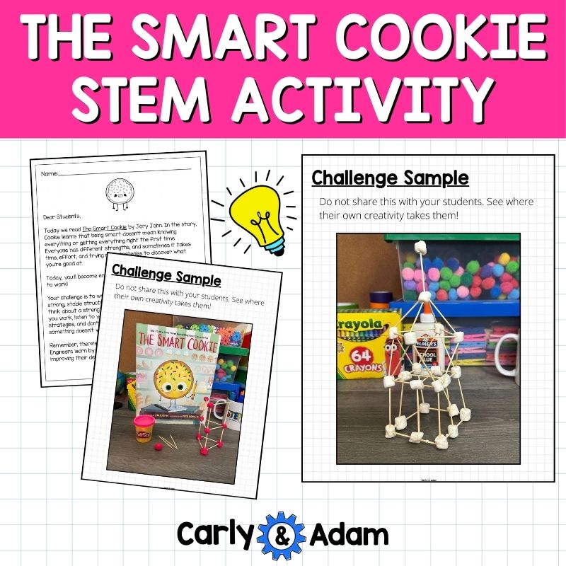 The Smart Cookie Book Activity Marshmallow Toothpick Tower STEM Challenge