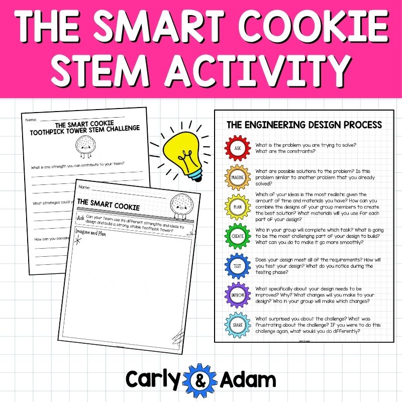 The Smart Cookie Book Activity Marshmallow Toothpick Tower STEM Challenge