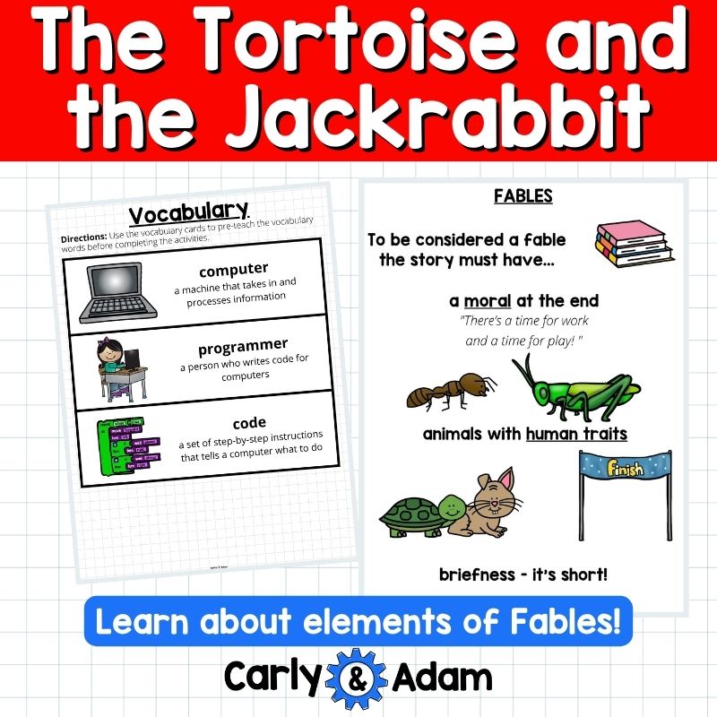 The Tortoise and the Jackrabbit Fractured Fable Coding Activity