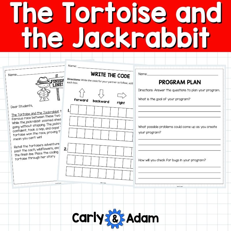 The Tortoise and the Jackrabbit Fractured Fable Coding Activity