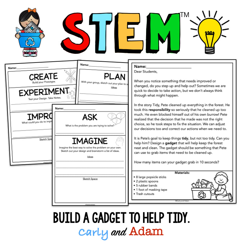 Tidy Responsible Decision Making SEL Activity and STEM Challenge
