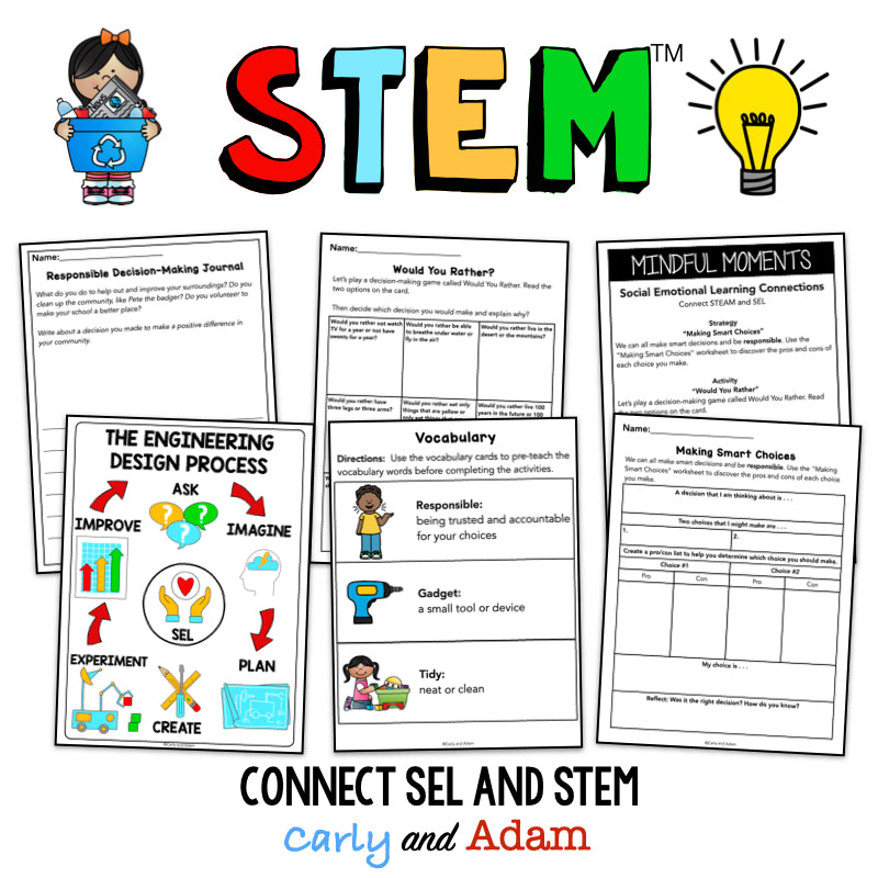 Tidy Responsible Decision Making SEL Activity and STEM Challenge