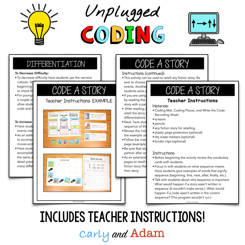 Code a Story Unplugged Coding Activity
