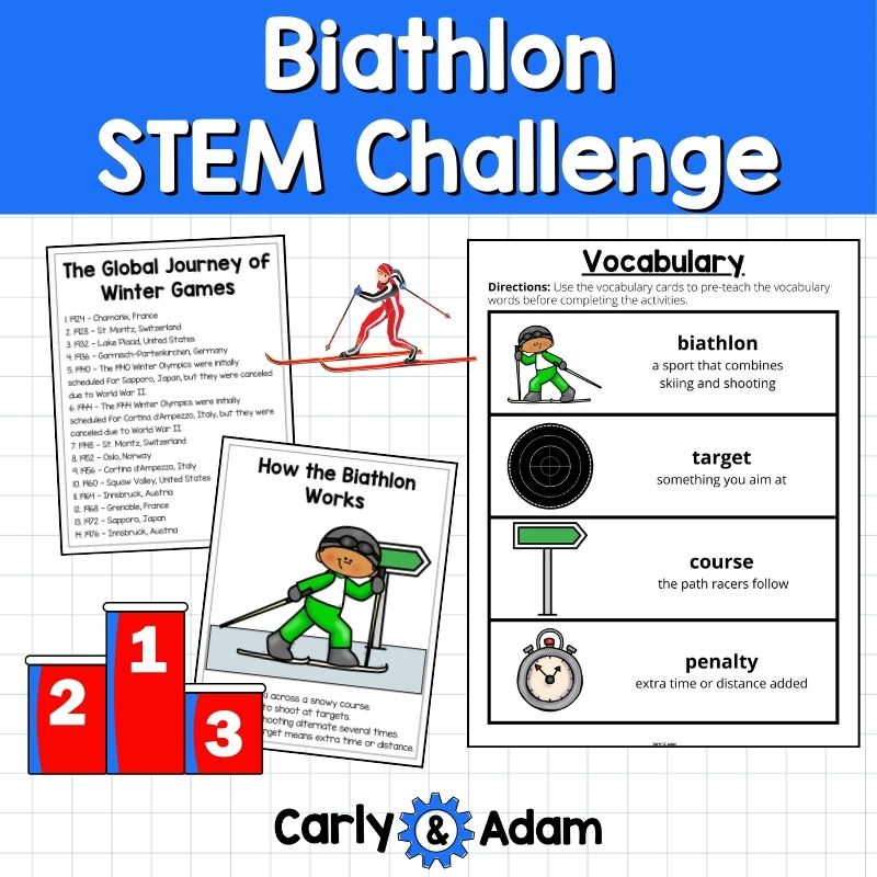 Biathlon Winter Olympic Games STEM Activity Build a Ping Pong Ball Launcher