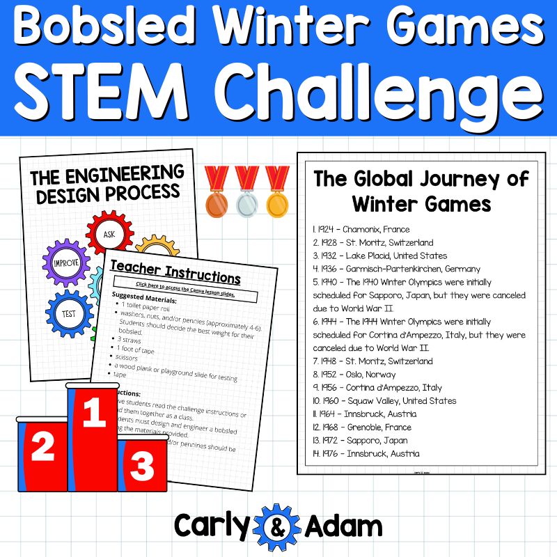 Build a Bobsled Winter Olympic Games STEM Activity
