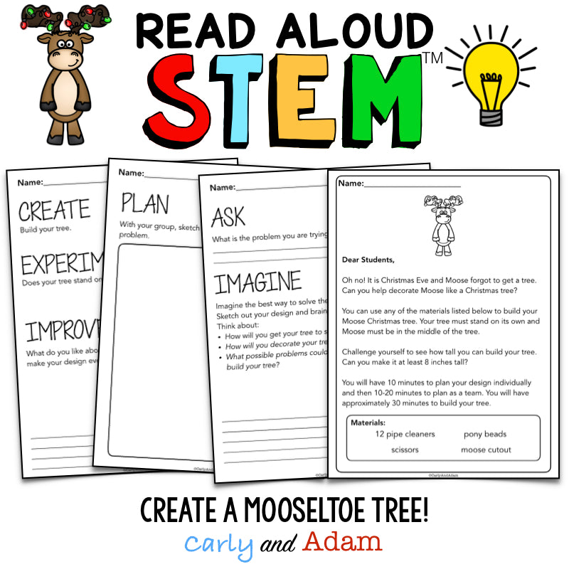 Mooseltoe Christmas READ ALOUD STEM Activity